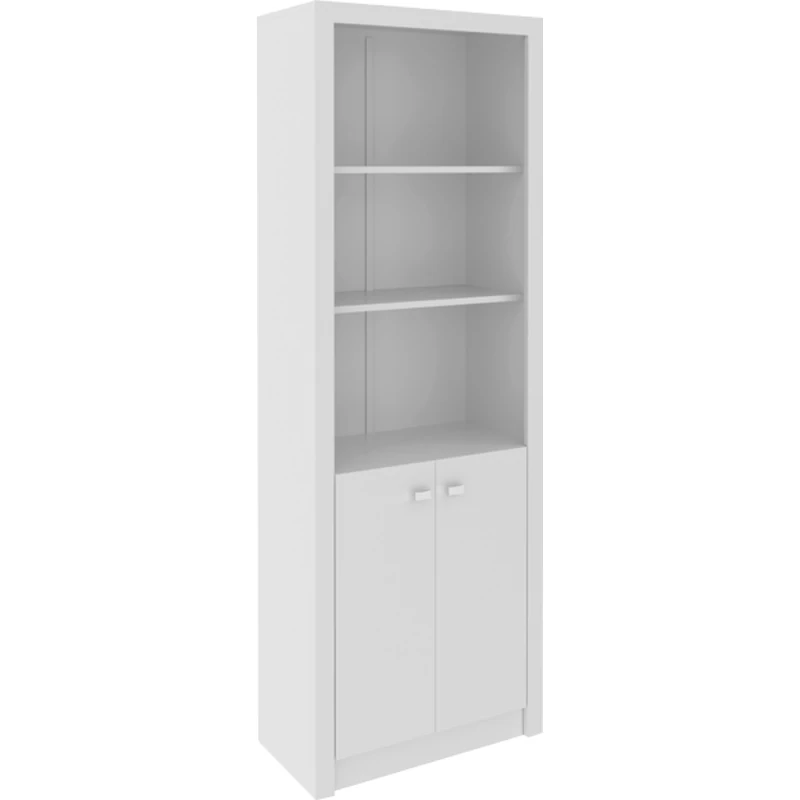 Librero en madera Harrison 2 repisas y archivador blanco 1 Librero en madera Harrison blanco