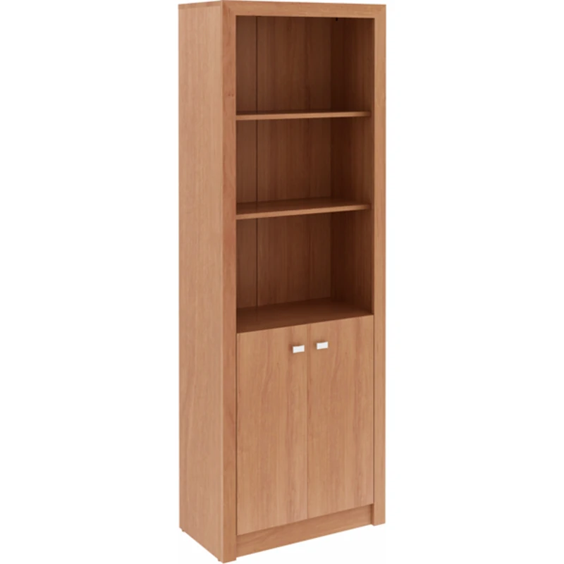 Librero en madera Harrison 2 repisas y archivador almendra 1 Librero en madera Harrison rustico almendra