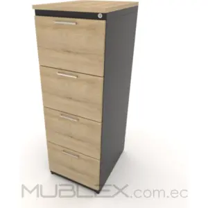 Archivador metálico con 4 cajones y tapas melamínicas