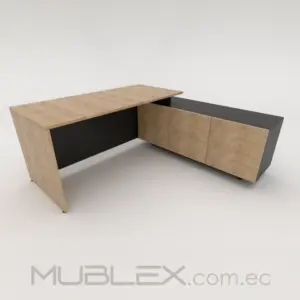 Escritorio Gerencial Fenix en L esquinero con librero en madera