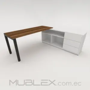 Escritorio Gerencial Gamma en L esquinero con librero