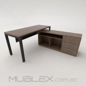 Escritorio Gerencial Magno en L esquinero con librero