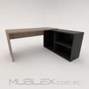 Escritorio Gerencial Titan en L esquinero con librero