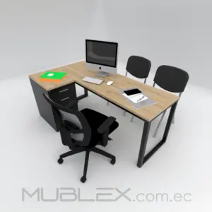 Escritorio ejecutivo en L esquinero de 180x100 cm con cajonera