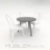 Mesa redonda en madera Quarzo Sólido