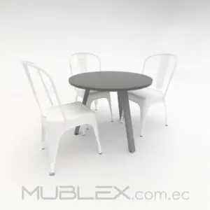 Mesa redonda en madera Quarzo Sólido