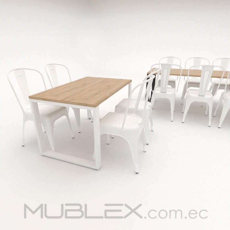 Mesa Wood de 120 cm base blanca 3 Mesa Wood de 120 cm base blanca - Imagen 3