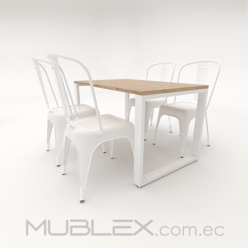 Mesa Wood de 120 cm base blanca 2 Mesa Wood de 120 cm base blanca - Imagen 2
