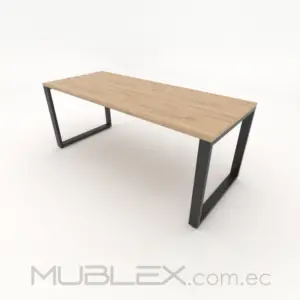Mesa Wood de 180 cm base negra