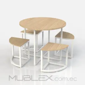 Mesa para cafetería Giro base blanca