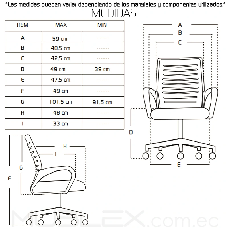 Silla Rex blanca gris 6 Medidas.Silla Dex. png