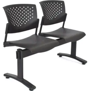Silla tándem Plastic 2 puestos negro