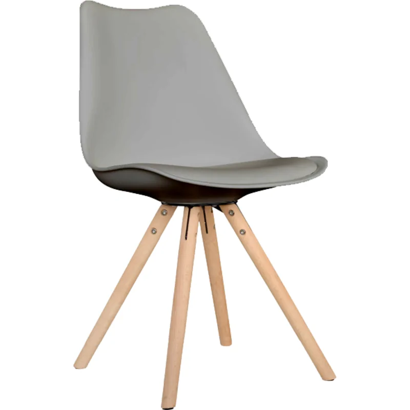 Silla diseño Ema II gris tapizada 1 Silla Ema II gris