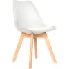 Silla diseño Ema blanca tapizada 6 Silla Ema tapizada blanca