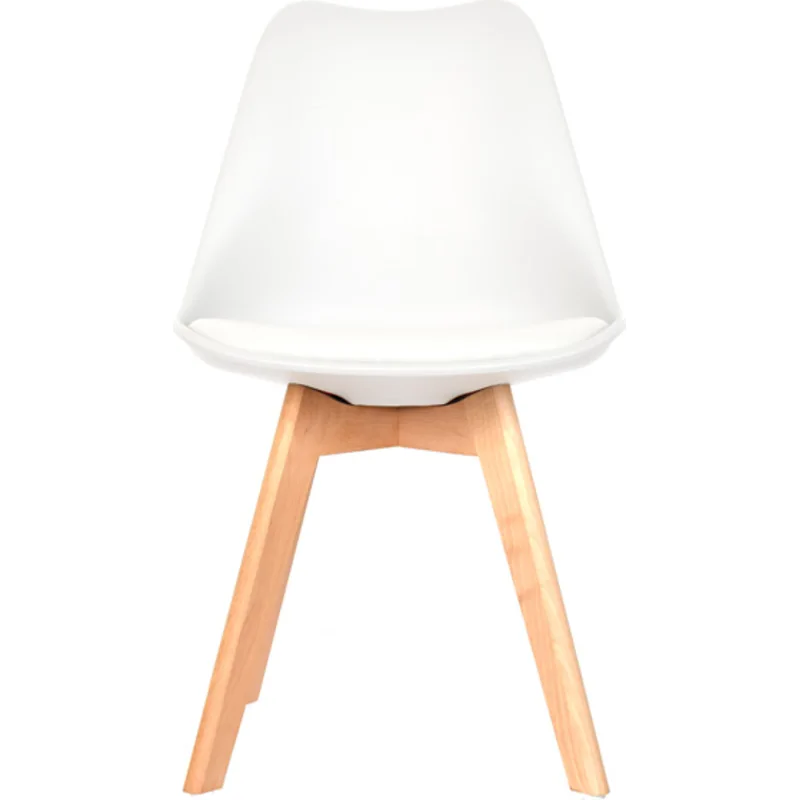 Silla diseño Ema blanca tapizada 2 Silla Ema tapizada blanca 2