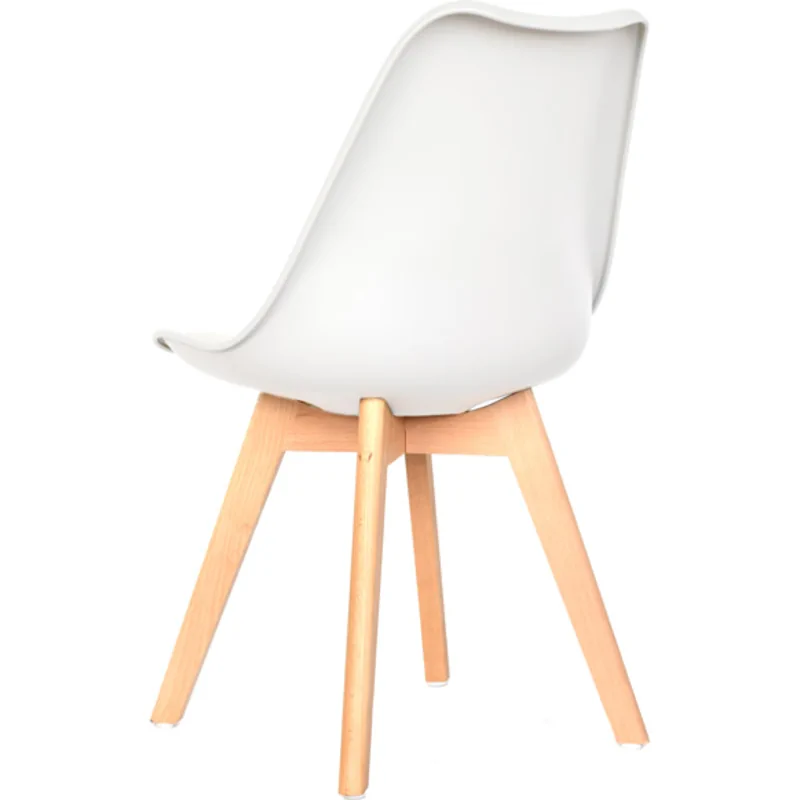 Silla diseño Ema blanca tapizada 3 Silla Ema tapizada blanca 3