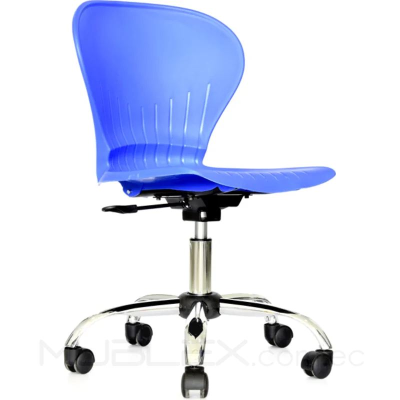 Silla Atlanta Inter giratoria cromada azul 26 Silla Orion giratoria cromada azul