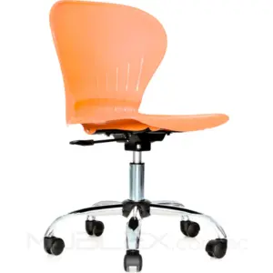 Silla Orion giratoria cromada naranja