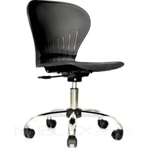 Silla Orion giratoria cromada negra