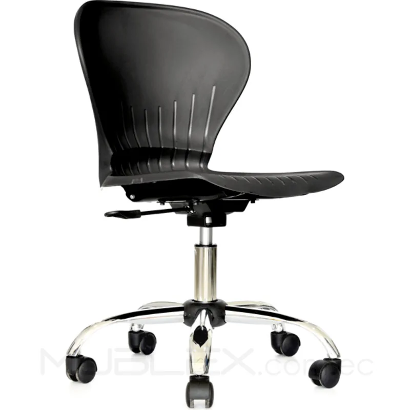 Silla Atlanta Inter giratoria cromada negra 18 Silla Orion giratoria cromada negra
