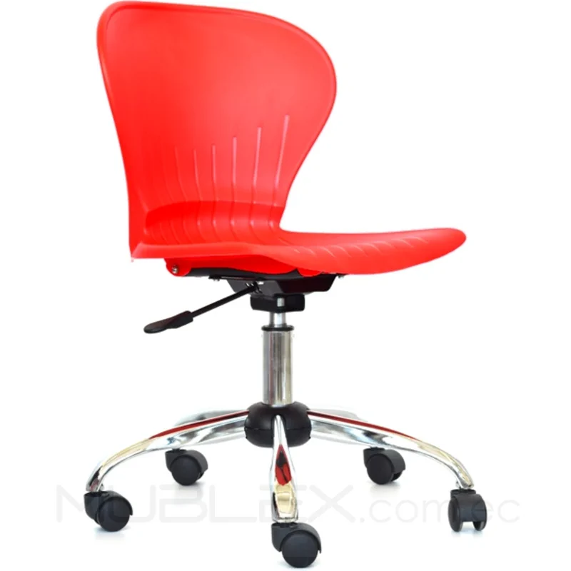 Silla Atlanta Inter giratoria cromada rojo 16 Silla Orion giratoria cromada roja