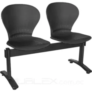 Silla de espera Atlanta Inter 2 puestos negro