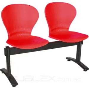 Silla Tándem Atlanta Inter 2 puestos rojo