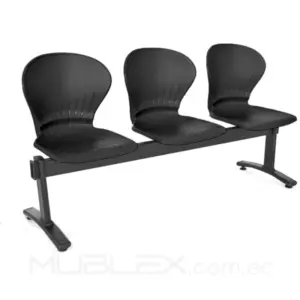 Silla de espera Atlanta Inter 3 puestos negro