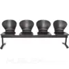 Silla de espera Atlanta Inter 4 puestos negro 4 Silla de espera Atlanta Inter 4 puestos negro