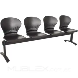 Silla de espera Atlanta Inter 4 puestos negro