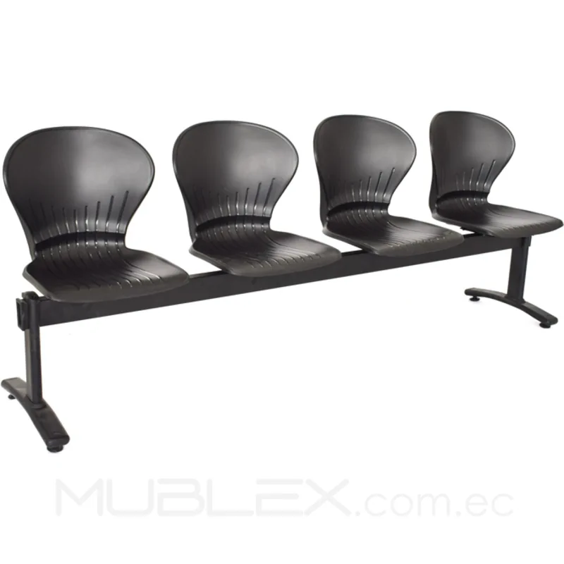 Silla de espera Atlanta Inter 4 puestos negro 37 Silla de espera Atlanta Inter 4 puestos negro