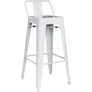 Taburete Cloe espaldar blanco