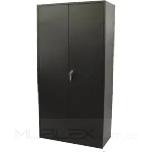 Armario metalico con puertas abatibles negro