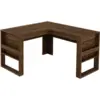 Escritorio en L esquinero en madera Morris rustico 2