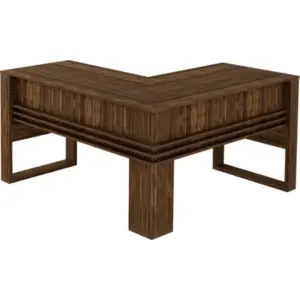 Escritorio en L esquinero en madera Morris rustico