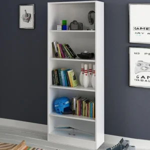 Librero en madera Cork blanco