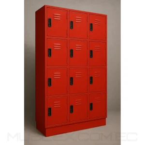 Locker Metalico 12 Casilleros Rojo