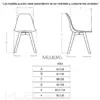 Silla diseño Ema blanca tapizada 10 Medidas Silla Ema