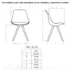 Silla diseño Ema II gris tapizada 12 Medidas Silla Ema 2