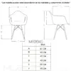 Silla Eames con brazos negra 12 Medidas. Silla Eames con Brazos