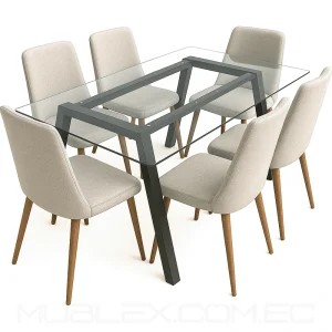 Mesa De Reuniones Art Vidrio Para 6 Personas