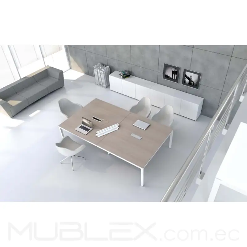 Mesa de Juntas en madera para 8 personas Klass extendida 3 Mesa de reunion en madera para 8 personas Klass 3