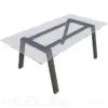Mesa de reunion en vidrio Art para 6 personas 180x90