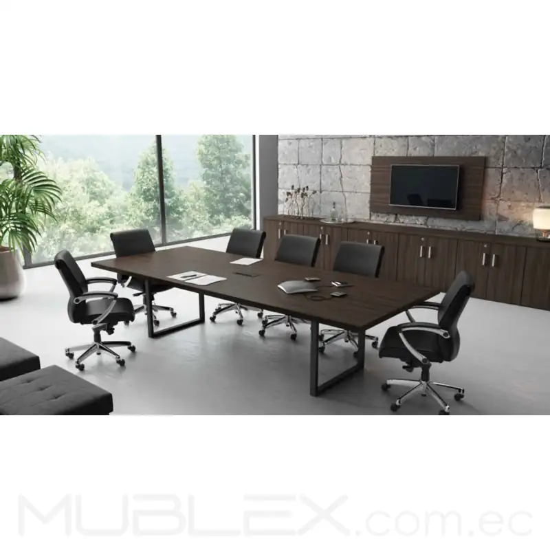 Mesa de reunión para 10 personas en madera Quattro 5 Mesa de reunion para 10 personas en madera Quattro 1