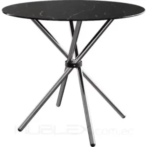 Mesa redonda en vidrio Marmoleado