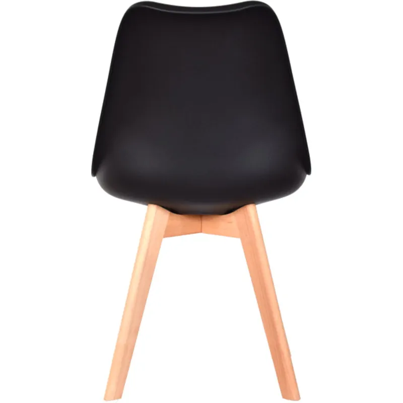 Silla diseño Ema negra tapizada 37 Silla Ema tapizada negra 1
