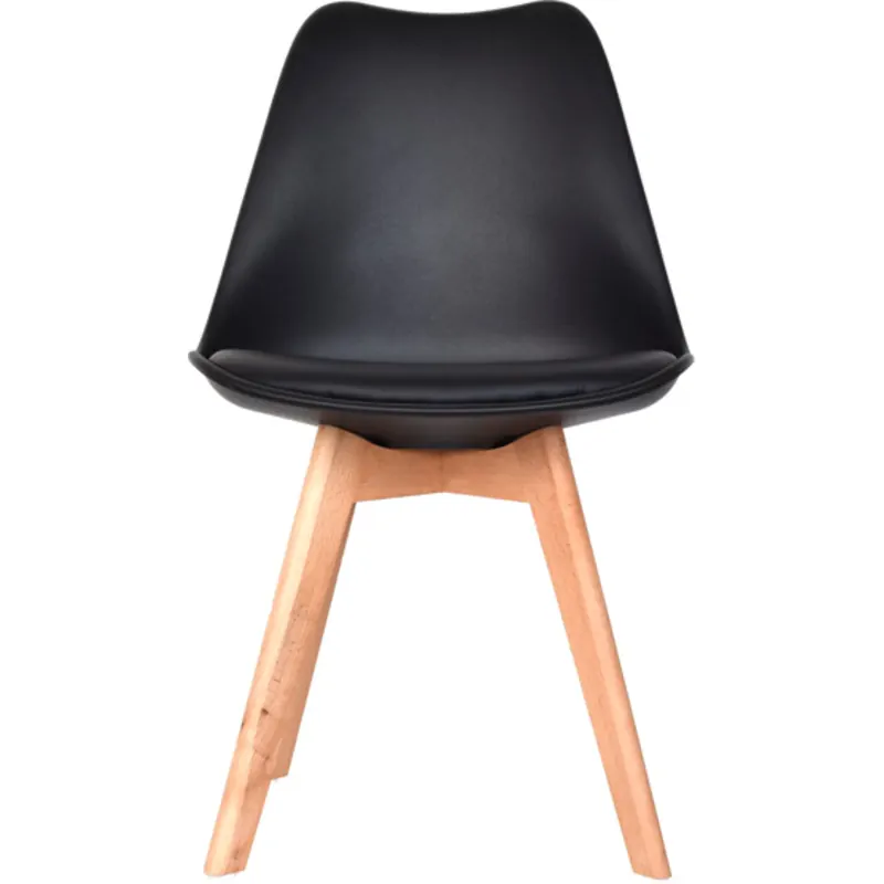 Silla diseño Ema negra tapizada 36 Silla Ema tapizada negra 2