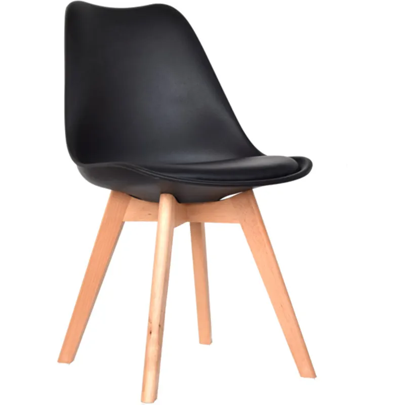 Silla diseño Ema negra tapizada 38 Silla Ema tapizada negra 3
