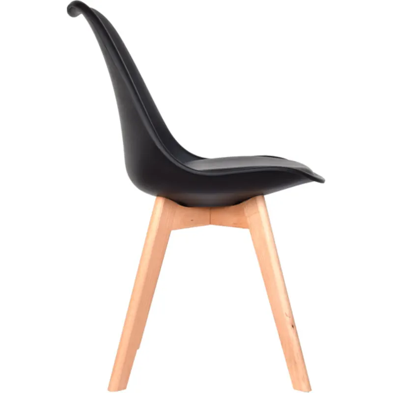 Silla diseño Ema negra tapizada 35 Silla Ema tapizada negra 4