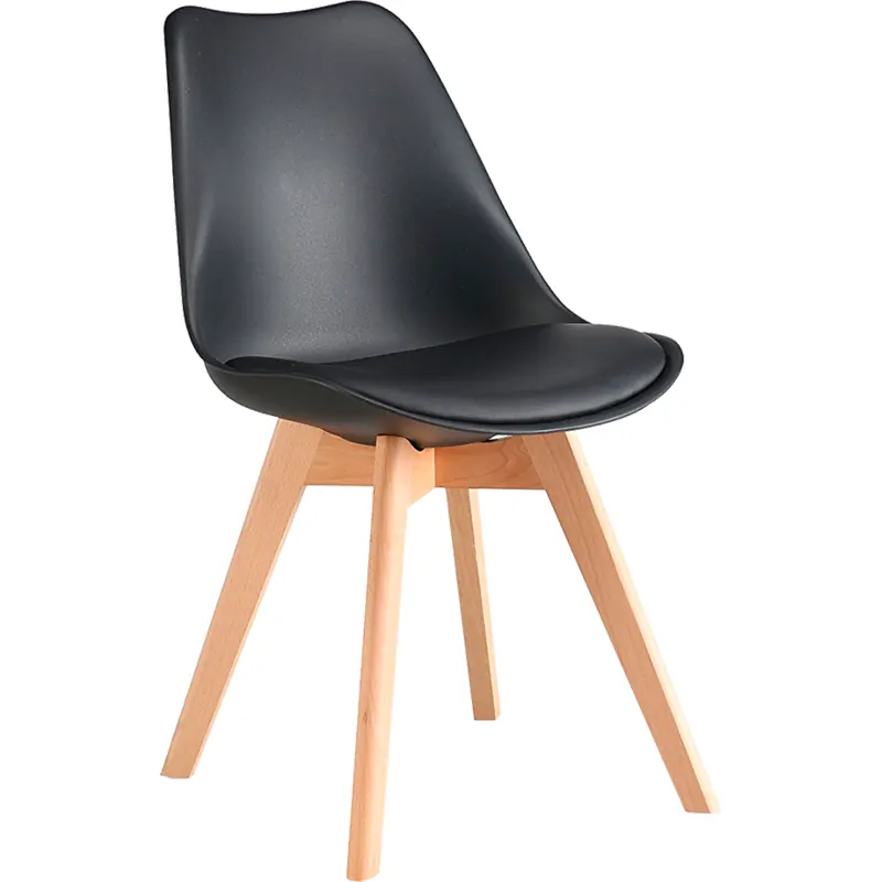 Silla diseño Ema negra tapizada 34 Silla Ema tapizada negra
